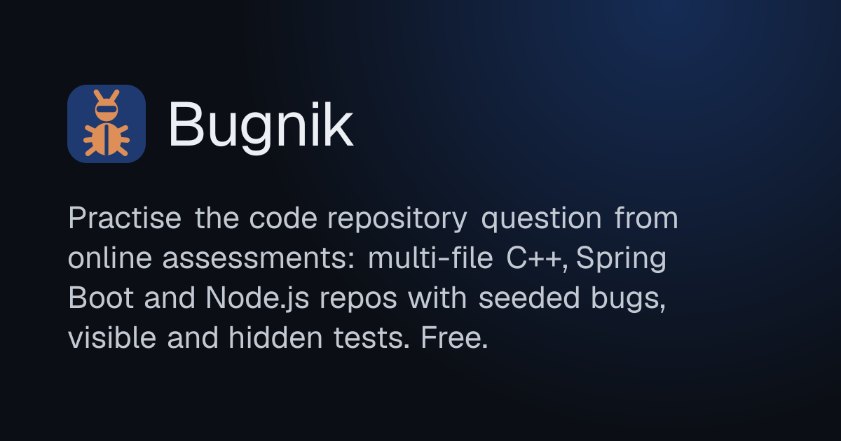Bugnik: Practise code repository OA questions